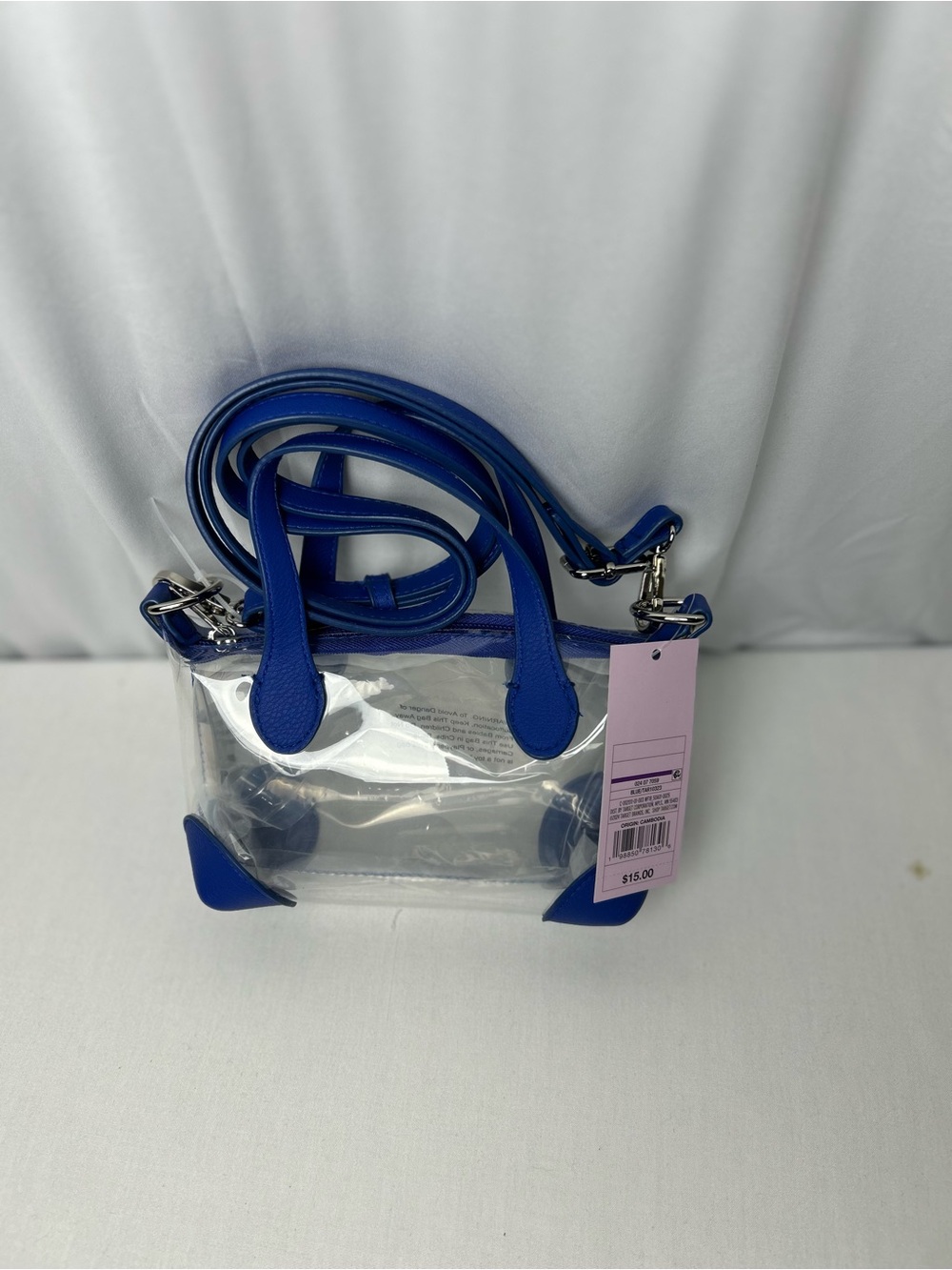 wild fable Clear Crossbody Bag with Royal Blue Trim